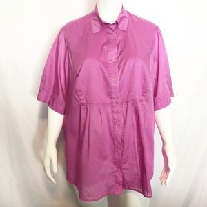 Soft by Avenue Button Front Puff Sleeve Tunic Top